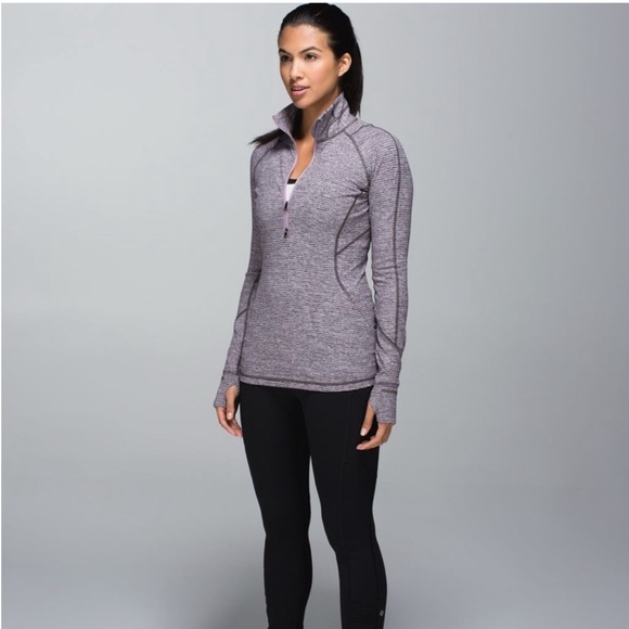 lululemon athletica Tops - Lululemon Athletica Orange and Gray Fitted Long Sleeve Hoodie